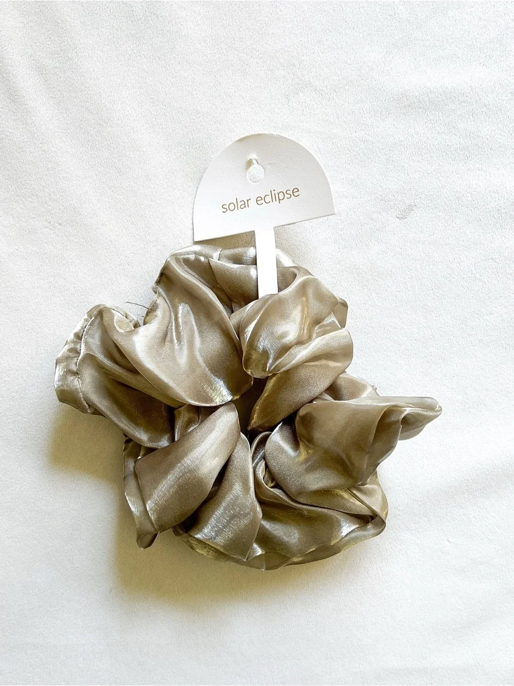 Solar Eclipse Satin Scrunchie - Taupe Shimmer